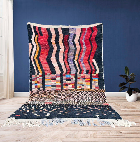 Beni ourain rug- Moroccan Rug- Custom size rug-Berber Rug - Custom rug- rugs for living room, Genuine lamb wool- Contemporary rug- All wool