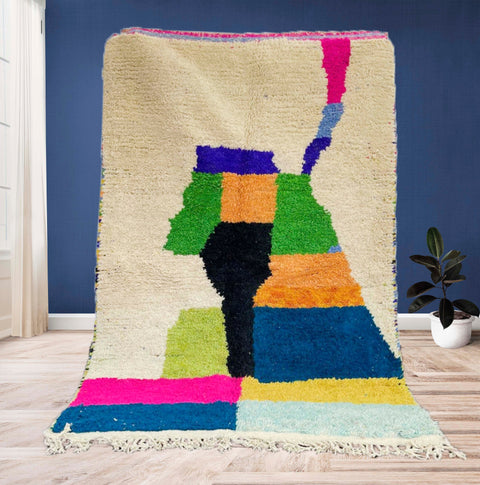 Beni ourain rug- Moroccan Rug- Custom size rug-Berber Rug - Custom rug- rugs for living room, Genuine lamb wool- Contemporary rug- All wool