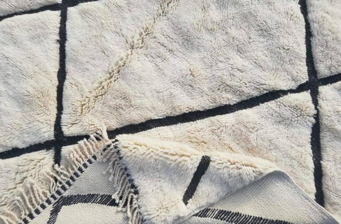 Beni ourain rug- Moroccan Rug- Custom size rug-Berber Rug - Custom rug- rugs for living room, Genuine lamb wool- Contemporary rug- All wool