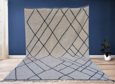 Beni ourain rug- Moroccan Rug- Custom size rug-Berber Rug - Custom rug- rugs for living room, Genuine lamb wool- Contemporary rug- All wool