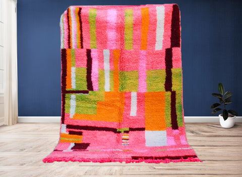 Beni ourain rug- Moroccan Rug- Custom size rug-Berber Rug - Custom rug- rugs for living room, Genuine lamb wool- Contemporary rug- All wool