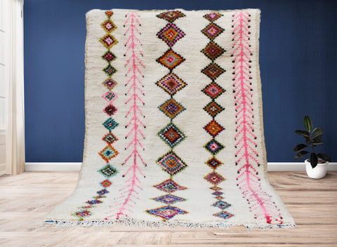 Beni ourain rug- Moroccan Rug- Custom size rug-Berber Rug - Custom rug- rugs for living room, Genuine lamb wool- Contemporary rug- All wool