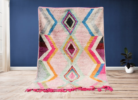 Beni ourain rug- Moroccan Rug- Custom size rug-Berber Rug - Custom rug- rugs for living room, Genuine lamb wool- Contemporary rug- All wool