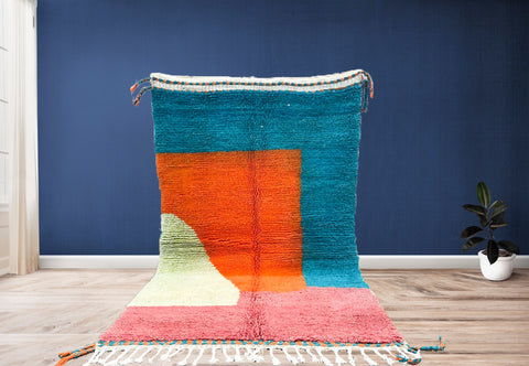 Beni ourain rug- Moroccan Rug- Custom size rug-Berber Rug - Custom rug- rugs for living room, Genuine lamb wool- Contemporary rug- All wool