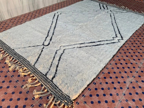 Beni ourain rug- Moroccan Rug- Custom size rug-Berber Rug - Custom rug- rugs for living room, Genuine lamb wool- Contemporary rug- All wool