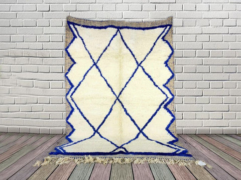 Beni ourain rug- Moroccan Rug- Custom size rug-Berber Rug - Custom rug- rugs for living room, Genuine lamb wool- Contemporary rug- All wool