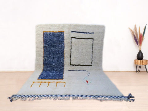 Beni ourain rug- Moroccan Rug- Custom size rug-Berber Rug - Custom rug- rugs for living room, Genuine lamb wool- Contemporary rug- All wool