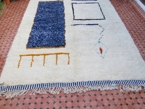 Beni ourain rug- Moroccan Rug- Custom size rug-Berber Rug - Custom rug- rugs for living room, Genuine lamb wool- Contemporary rug- All wool