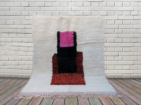 Beni ourain rug- Moroccan Rug- Custom size rug-Berber Rug - Custom rug- rugs for living room, Genuine lamb wool- Contemporary rug- All wool