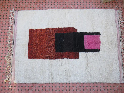 Beni ourain rug- Moroccan Rug- Custom size rug-Berber Rug - Custom rug- rugs for living room, Genuine lamb wool- Contemporary rug- All wool