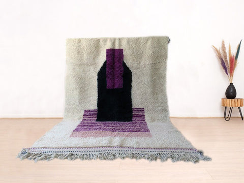 Beni ourain rug- Moroccan Rug- Custom size rug-Berber Rug - Custom rug- rugs for living room, Genuine lamb wool- Contemporary rug- All wool