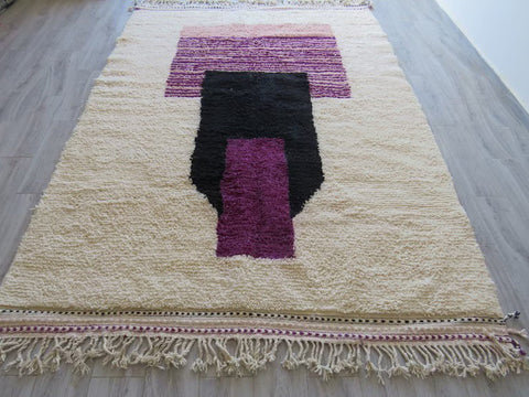 Beni ourain rug- Moroccan Rug- Custom size rug-Berber Rug - Custom rug- rugs for living room, Genuine lamb wool- Contemporary rug- All wool