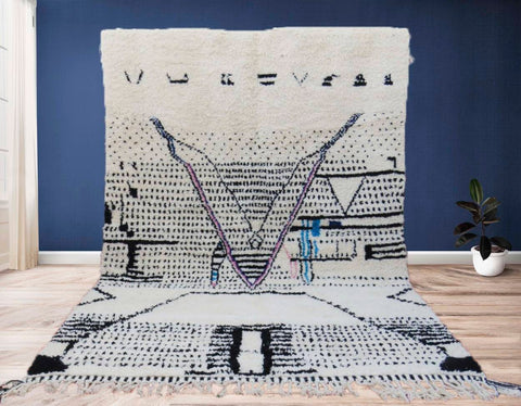 Moroccan rug Hand knotted - Beni ourain rug - all wool berber rug - Custom rug - handmade rug - Genuine lamb wool