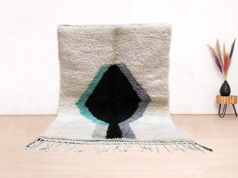 Beni ourain rug- Moroccan Rug- Custom size rug-Berber Rug - Custom rug- rugs for living room, Genuine lamb wool- Contemporary rug- All wool