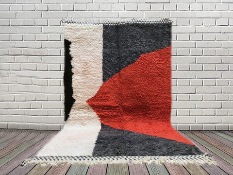 Beni ourain rug- Moroccan Rug- Custom size rug-Berber Rug - Custom rug- rugs for living room, Genuine lamb wool- Contemporary rug- All wool