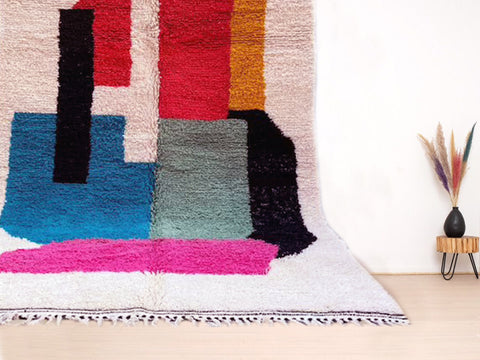 Beni ourain rug- Moroccan Rug- Custom size rug-Berber Rug - Custom rug- rugs for living room, Genuine lamb wool- Contemporary rug- All wool