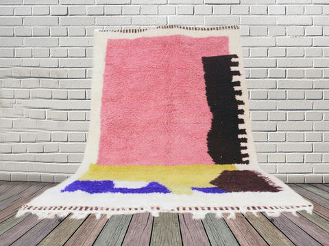 Beni ourain rug- Moroccan Rug- Custom size rug-Berber Rug - Custom rug- rugs for living room, Genuine lamb wool- Contemporary rug- All wool