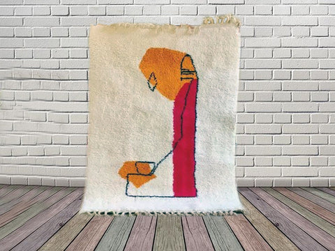 Beni ourain rug- Moroccan Rug- Custom size rug-Berber Rug - Custom rug- rugs for living room, Genuine lamb wool- Contemporary rug- All wool