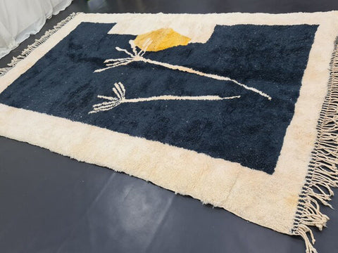 Beni ourain rug- Moroccan Rug- Custom size rug-Berber Rug - Custom rug- rugs for living room, Genuine lamb wool- Contemporary rug- All wool