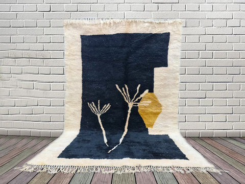 Beni ourain rug- Moroccan Rug- Custom size rug-Berber Rug - Custom rug- rugs for living room, Genuine lamb wool- Contemporary rug- All wool