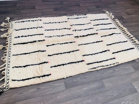 Beni ourain rug- Moroccan Rug- Custom size rug-Berber Rug - Custom rug- rugs for living room, Genuine lamb wool- Contemporary rug- All wool