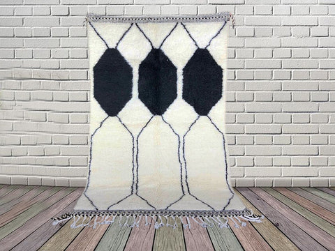 Beni ourain rug- Moroccan Rug- Custom size rug-Berber Rug - Custom rug- rugs for living room, Genuine lamb wool- Contemporary rug- All wool