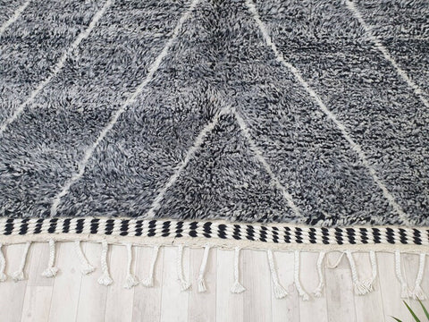 Beni ourain rug- Moroccan Rug- Custom size rug-Berber Rug - Custom rug- rugs for living room, Genuine lamb wool- Contemporary rug- All wool