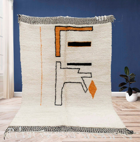 Beni ourain rug- Moroccan Rug- Custom size rug-Berber Rug - Custom rug- rugs for living room, Genuine lamb wool- Contemporary rug- All wool