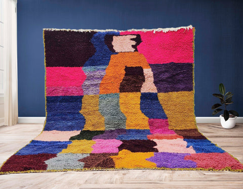 Beni ourain rug- Moroccan Rug- Custom size rug-Berber Rug - Custom rug- rugs for living room, Genuine lamb wool- Contemporary rug- All wool