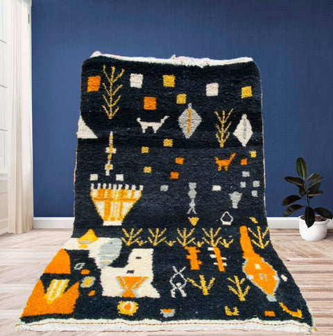 Beni ourain rug- Moroccan Rug- Custom size rug-Berber Rug - Custom rug- rugs for living room, Genuine lamb wool- Contemporary rug- All wool