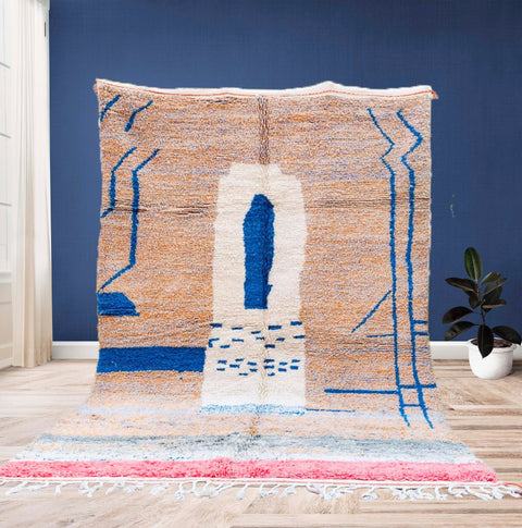 Beni ourain rug- Moroccan Rug- Custom size rug-Berber Rug - Custom rug- rugs for living room, Genuine lamb wool- Contemporary rug- All wool