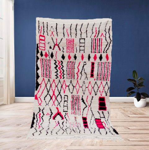 Beni ourain rug- Moroccan Rug- Custom size rug-Berber Rug - Custom rug- rugs for living room, Genuine lamb wool- Contemporary rug- All wool