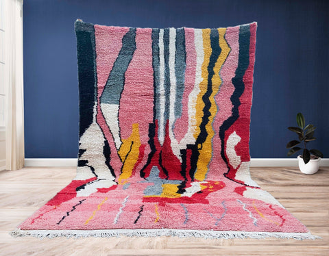 Beni ourain rug- Moroccan Rug- Custom size rug-Berber Rug - Custom rug- rugs for living room, Genuine lamb wool- Contemporary rug- All wool