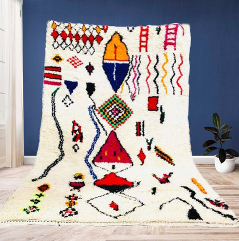 Beni ourain rug- Moroccan Rug- Custom size rug-Berber Rug - Custom rug- rugs for living room, Genuine lamb wool- Contemporary rug- All wool