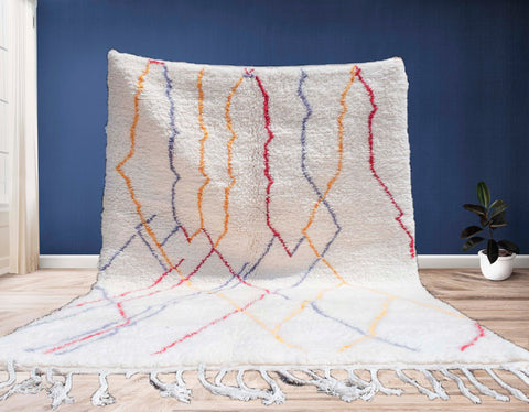 Beni ourain rug- Moroccan Rug- Custom size rug-Berber Rug - Custom rug- rugs for living room, Genuine lamb wool- Contemporary rug- All wool