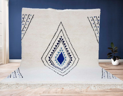 Beni ourain rug- Moroccan Rug- Custom size rug-Berber Rug - Custom rug- rugs for living room, Genuine lamb wool- Contemporary rug- All wool