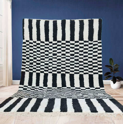 Beni ourain rug- Moroccan Rug- Custom size rug-Berber Rug - Custom rug- rugs for living room, Genuine lamb wool- Contemporary rug- All wool
