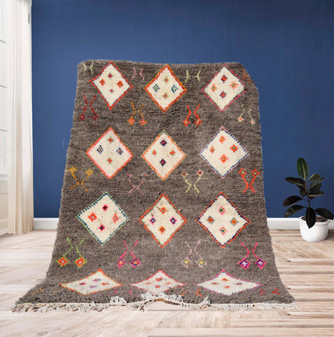 Beni ourain rug- Moroccan Rug- Custom size rug-Berber Rug - Custom rug- rugs for living room, Genuine lamb wool- Contemporary rug- All wool