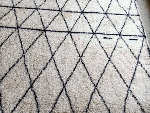 Beni ourain rug- Moroccan Rug- Custom size rug-Berber Rug - Custom rug- rugs for living room, Genuine lamb wool- Contemporary rug- All wool