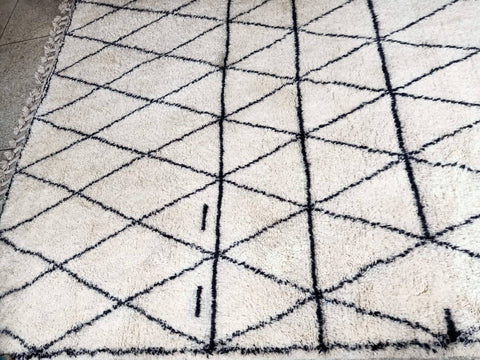 Beni ourain rug- Moroccan Rug- Custom size rug-Berber Rug - Custom rug- rugs for living room, Genuine lamb wool- Contemporary rug- All wool