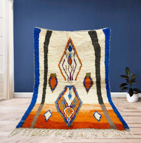 Beni ourain rug- Moroccan Rug- Custom size rug-Berber Rug - Custom rug- rugs for living room, Genuine lamb wool- Contemporary rug- All wool