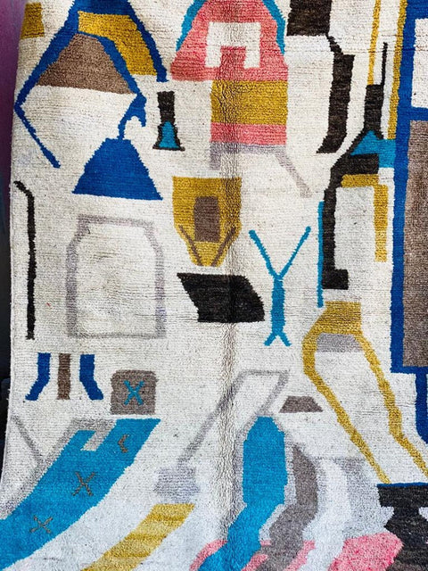 Beni ourain rug- Moroccan Rug- Custom size rug-Berber Rug - Custom rug- rugs for living room, Genuine lamb wool- Contemporary rug- All wool