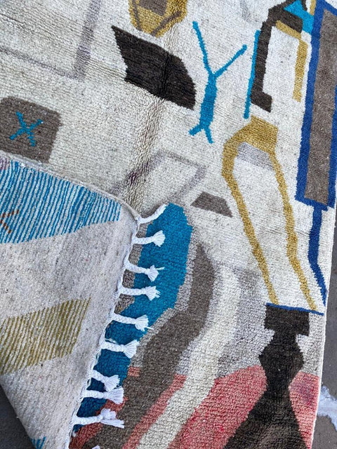 Beni ourain rug- Moroccan Rug- Custom size rug-Berber Rug - Custom rug- rugs for living room, Genuine lamb wool- Contemporary rug- All wool