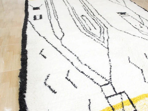 Beni ourain rug- Moroccan Rug- Custom size rug-Berber Rug - Custom rug- rugs for living room, Genuine lamb wool- Contemporary rug- All wool