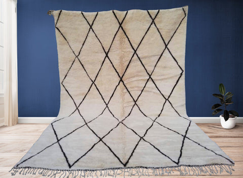 Beni ourain rug- Moroccan Rug- Custom size rug-Berber Rug - Custom rug- rugs for living room, Genuine lamb wool- Contemporary rug- All wool