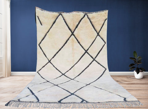 Beni ourain rug- Moroccan Rug- Custom size rug-Berber Rug - Custom rug- rugs for living room, Genuine lamb wool- Contemporary rug- All wool