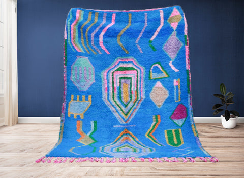 Beni ourain rug- Moroccan Rug- Custom size rug-Berber Rug - Custom rug- rugs for living room, Genuine lamb wool- Contemporary rug- All wool