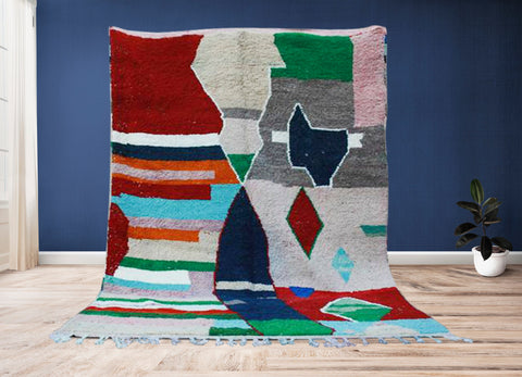 Beni ourain rug- Moroccan Rug- Custom size rug-Berber Rug - Custom rug- rugs for living room, Genuine lamb wool- Contemporary rug- All wool