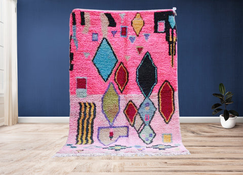 Beni ourain rug- Moroccan Rug- Custom size rug-Berber Rug - Custom rug- rugs for living room, Genuine lamb wool- Contemporary rug- All wool