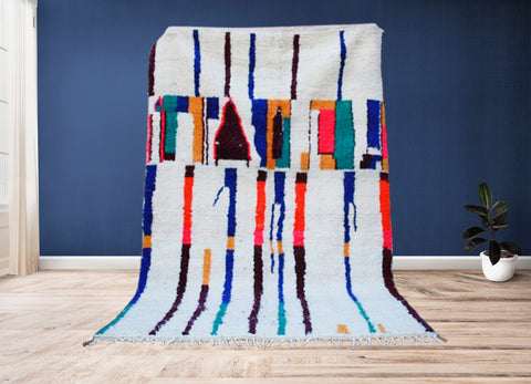 Beni ourain rug- Moroccan Rug- Custom size rug-Berber Rug - Custom rug- rugs for living room, Genuine lamb wool- Contemporary rug- All wool